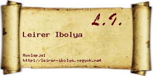 Leirer Ibolya névjegykártya