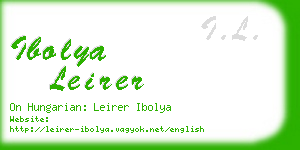 ibolya leirer business card